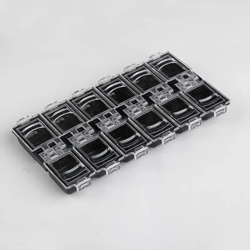 12 Grids Empty Case For Nail Art Decoration Rhinestones Beads Jewelry Accessories Storage Box Clear Pink Black White Color