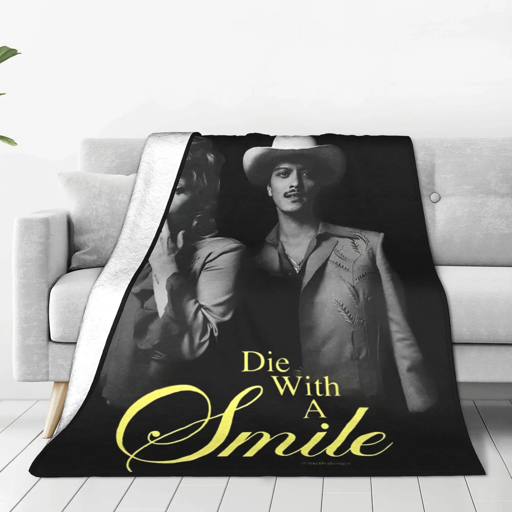 Lady Gaga Mayhem Bruno Mars Flannel Blanket Die With a Smile Throw Blankets for  Sofa Bedding Lounge 150*125cm Plush Thin Quilt