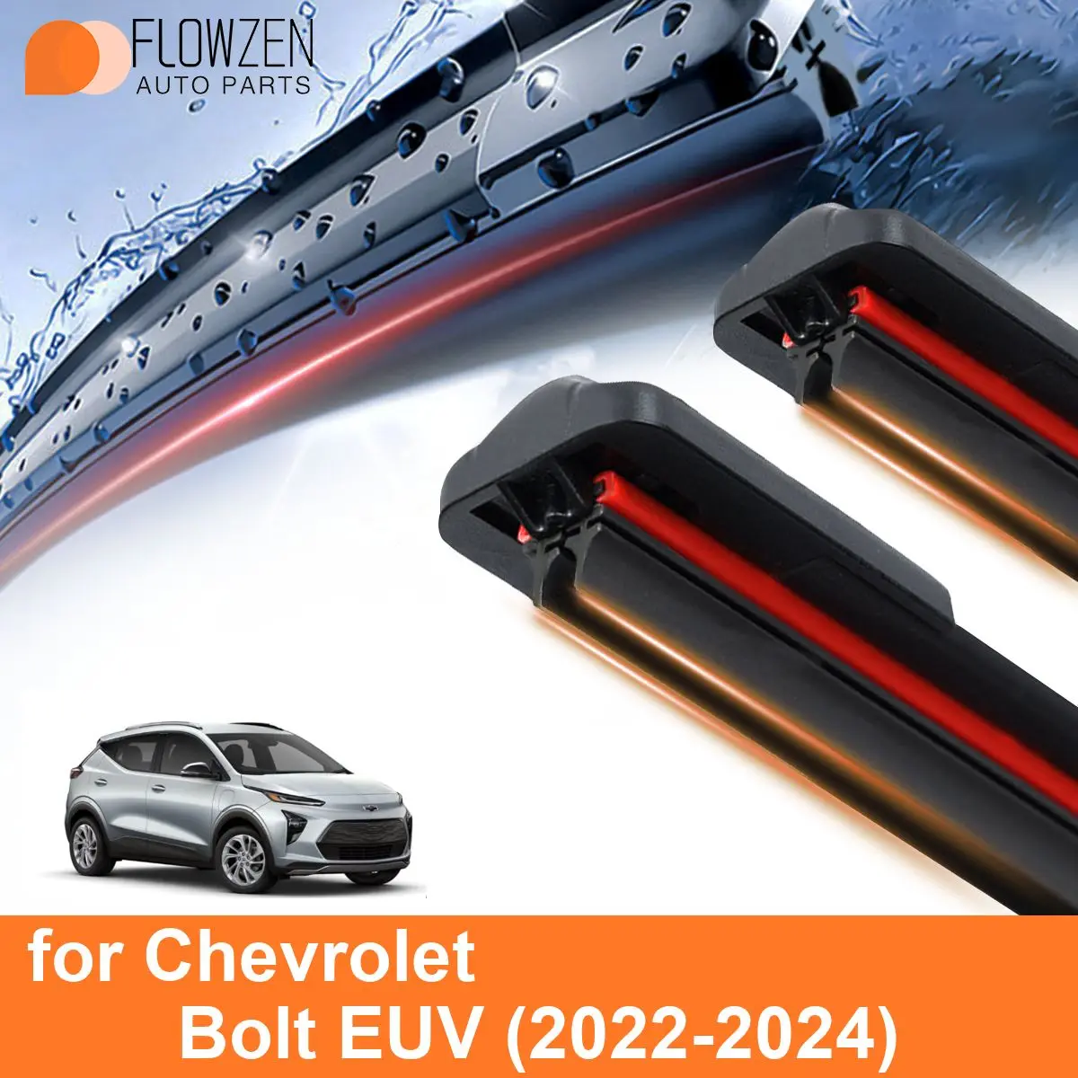 

Car Windshield Wiper Blades for Chevrolet Bolt EUV Double Rubber Frameless Bracketless WipersSoft Accessories 2022 2023 2024