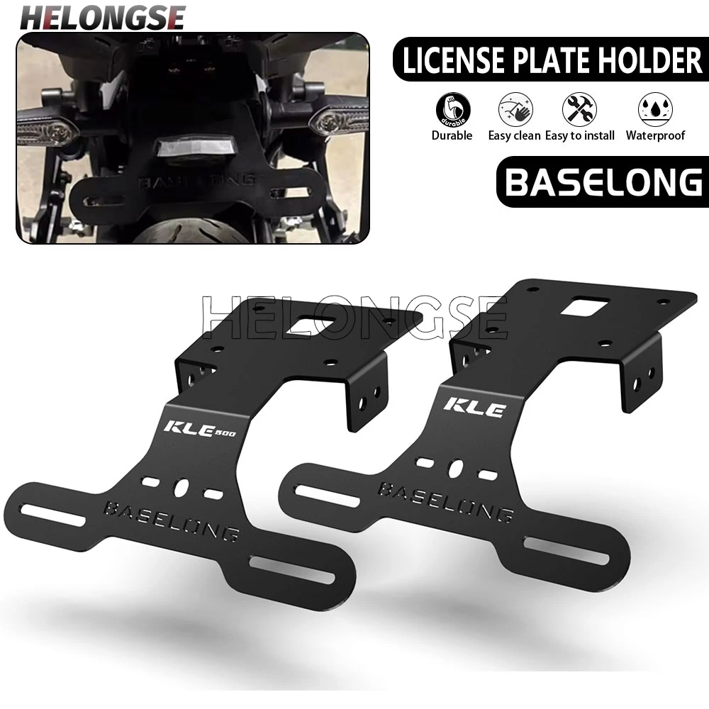 For Kawasaki KLE 500 / SE KLE500 KLE500SE 2026 2027 HELONGSE 2028 License Plate Holder Tail Stock Light Holder Bracket Kits