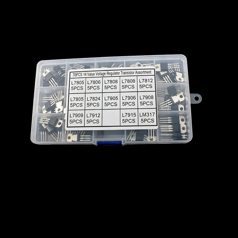70PCS 3-Terminal Voltage Regulator Kit L7805 L7806 L7808 L7809 L7812 L7815 L7824 L7905 L7906 L7908 L7909 L7912 L7915 LM317