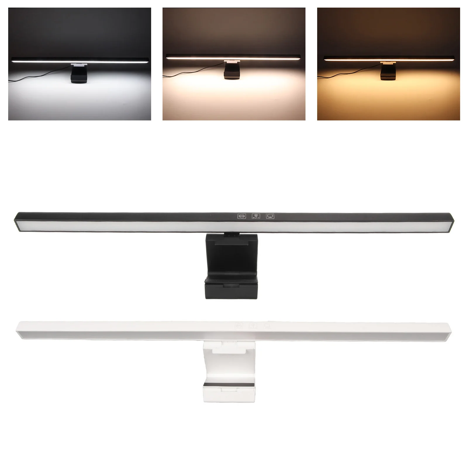 Screen Light Bar Computer Monitor Light Bar Stepless Dimmable Touch Control Asymmetric Light Source Type C Interface for Home