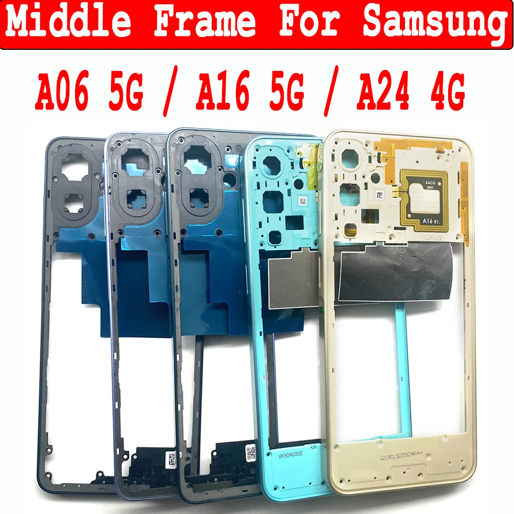 NEW For Samsung A06 5G / A16 5G / A24 4G Middle Plate Frame Front Bezel Housing Case Back Mid Plate Replacement Parts