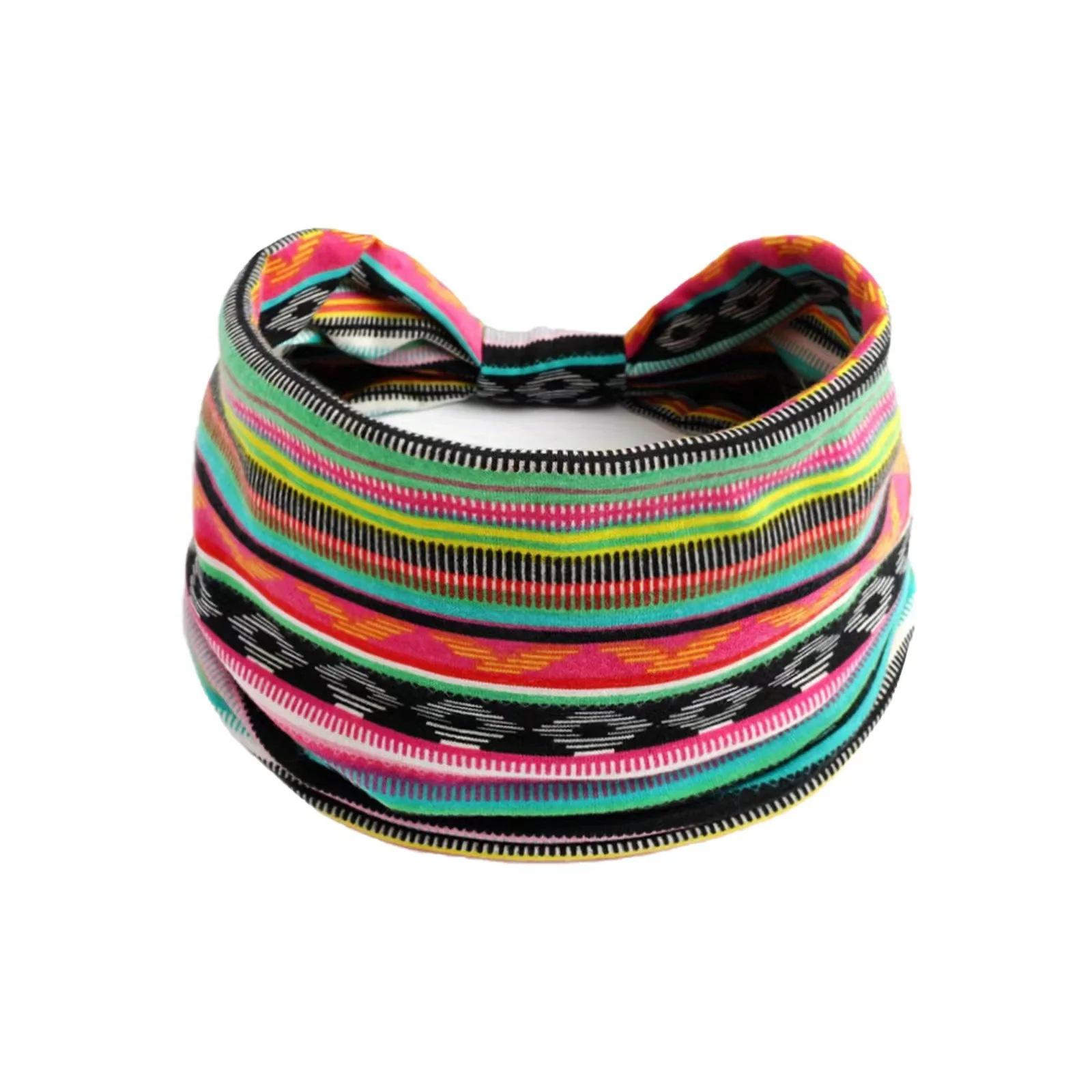 Elastisches Kopftuch für europäische und amerikanische Damen im böhmischen Stil, modische, atmungsaktive Baumwolle, breite Krempe, Haarschmuck – Detail 5