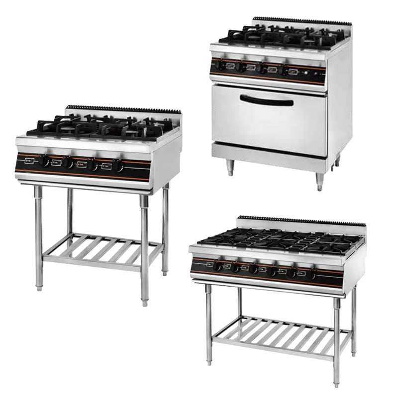 

Portable Kitchen Gas/Electric Oven Stove with 4 or 6 Burners Stainless Steel Surface for Home and Hotel Use