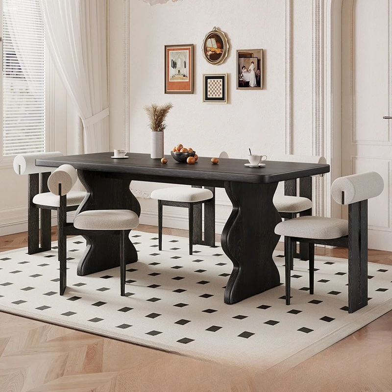 French retro all-solid wood rectangular dining table medium antique small apartment simple retro desk creative