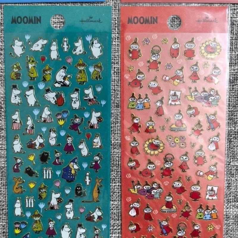 2 Stück Cartoon Moomins Serie DIY Aufkleber Kreativität Anime-Charakter Druckmuster Handyhülle Skateboard Graffiti Aufkleber