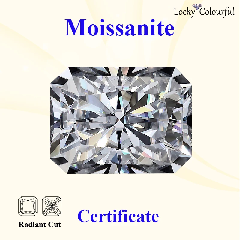 

Moissanite Radiant Shape VVS1 D Color Charms Beads VVS1 for Diy Jewelry Making Necklace Rings Materials with GRA Certificate