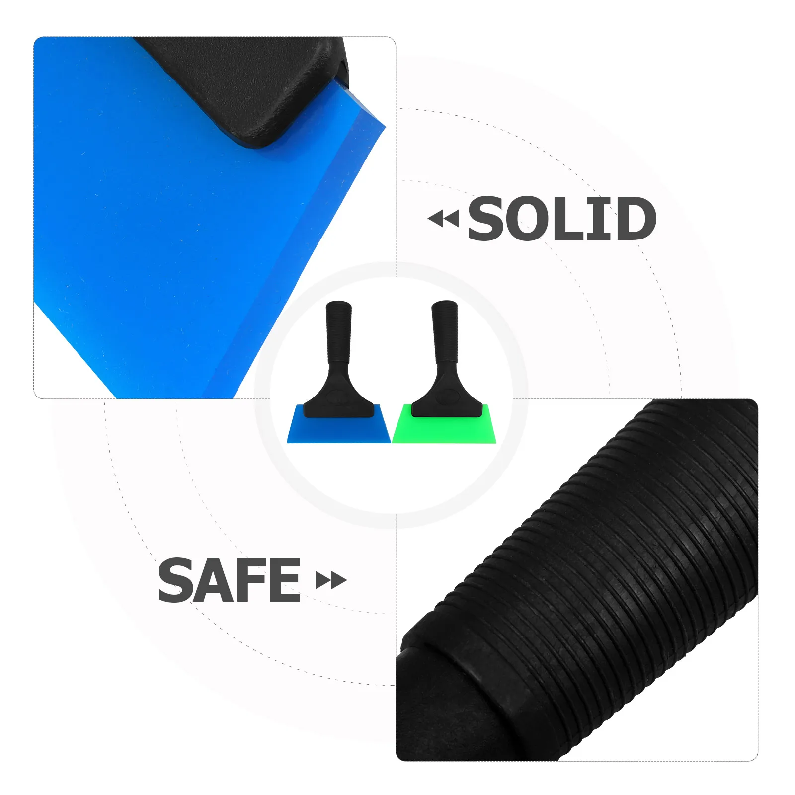 

2pcs Car Film Scraper Set Gentle Surface Squeegee Blue Green Handle Auto Vinyl Wrap Tool Cleaning Windows Body