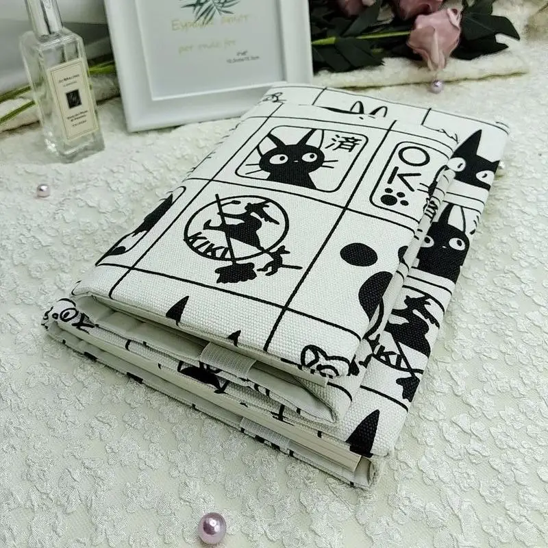 سترة كتب مصنوعة يدويًا مقاس A5/A6/أسبوع/مربع، دانتيل من القماش، غطاء كتاب واقي للمذكرات #4