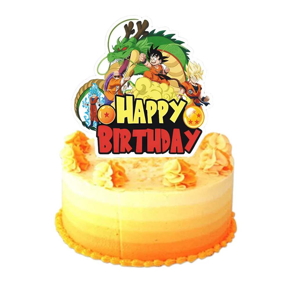 Cartoon Son Goku Theme Party Decorations Cake Topper Decor for Kids Boys Birthday Monkey King Party Baby Shower Supplies