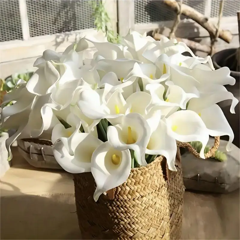 PU Calla Lily Simulation Flower Home Decoration Floral Arte Set Decoration Wedding Bouquet Diy
