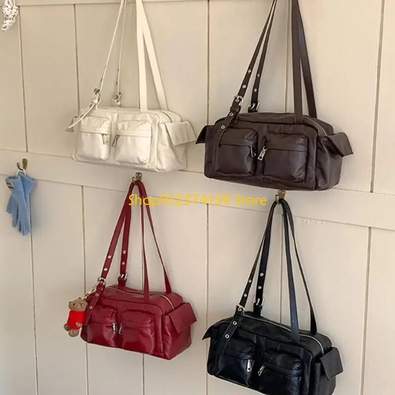 

G5AE Shoulder Bag for Women Pu Leather Slings Purse Handbag Retro Clutch Purse with Zipper Closure for Evening Party Daily