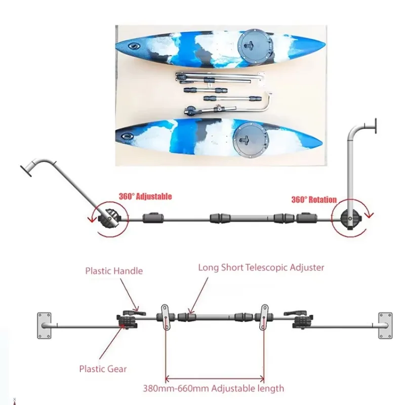 LDPE Solid Kayak Outrigger Stabilizer Kit, Heavy Duty Balance Float Accessories for Saltwater Ocean Surfing Fishing Kayaks