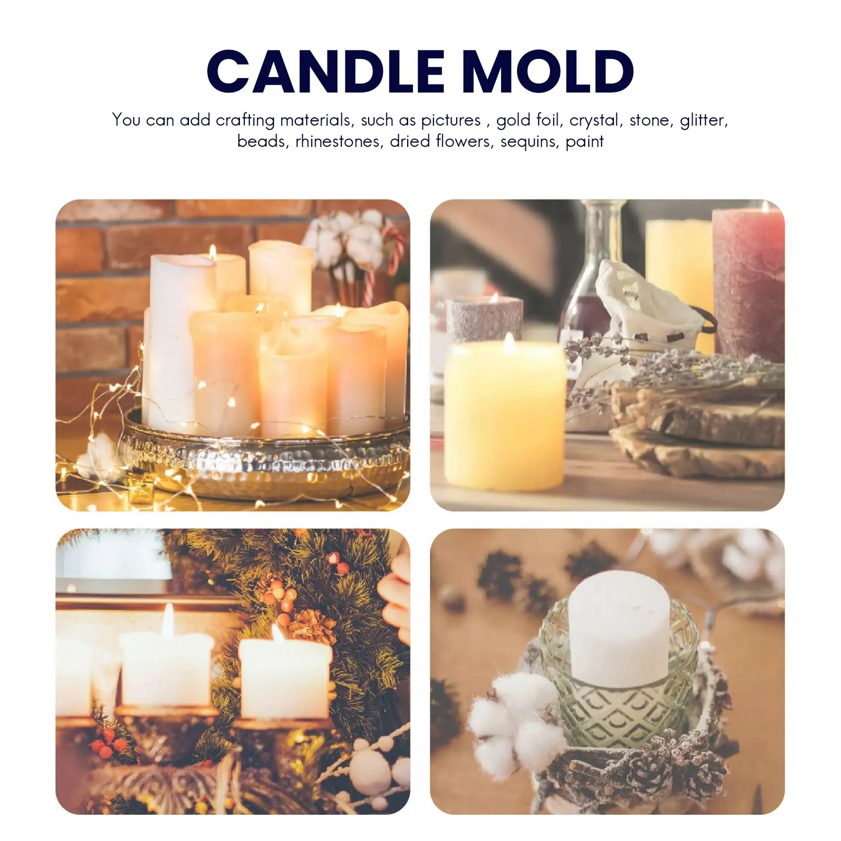 

A32P_2 Sizes Cylinder Candle Molds Silicone Mold for Candle Making, Pillar Candles Resin Mould Epoxy Resin Casting Molds