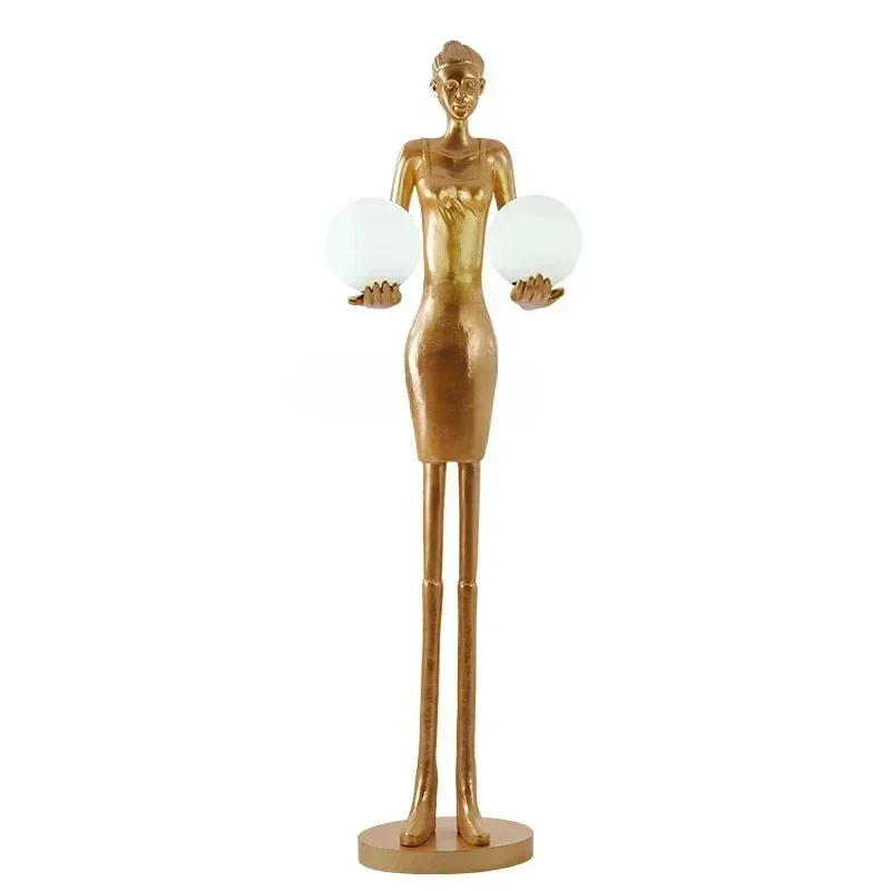 Humanoid art sculpture floor lamp designer hotel lobby exhibition hall creative large-scale ornamentHY
