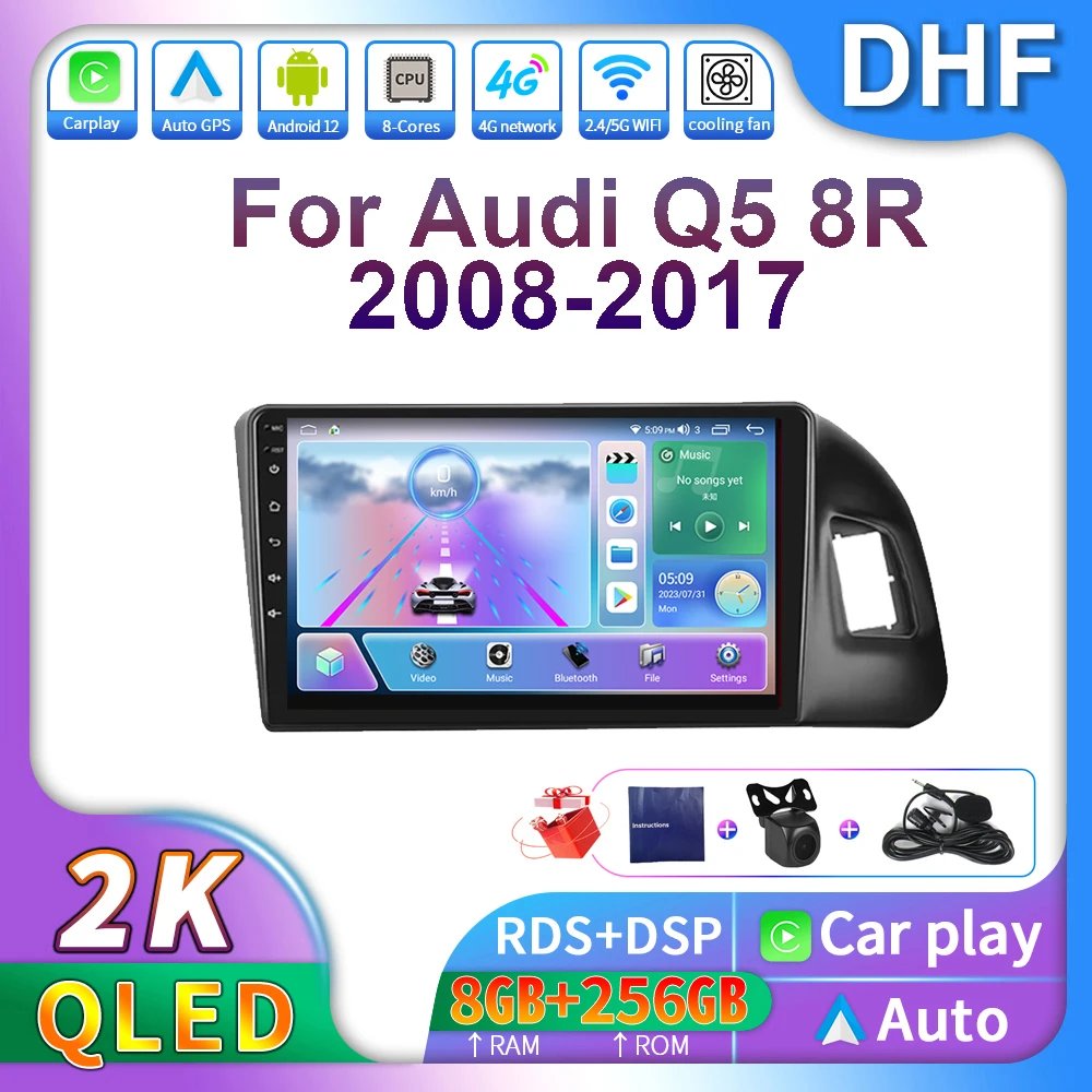 

DHF Android 13 For Audi Q5 8R 2008-2017 Car Radio Multimedia Video Player Stereo Navigation GPS Carplay 4G WIFI Touchscreen 2Din