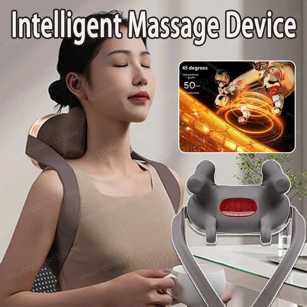 

Intelligent Voice Neck Shoulder Massager Deep Tissue Shiatsu Back Cervical Massage Machine Bionic Relax Muscle Massager Pillow