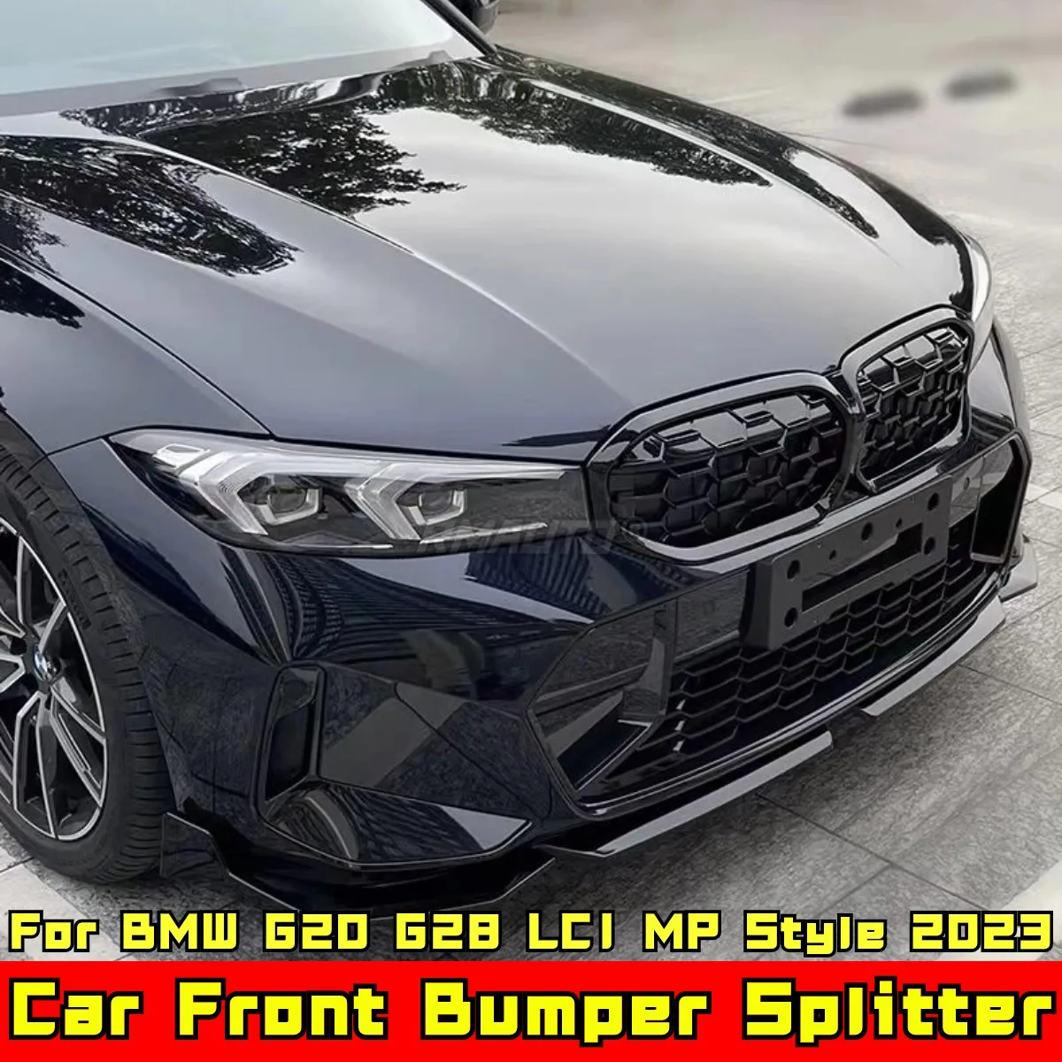 G20 G28 LCI Bumper Diffuser Glossy Black MP Style Front Bumper Protector Body Kit For BMW G20 G28 LCI 2023 Car Accessories