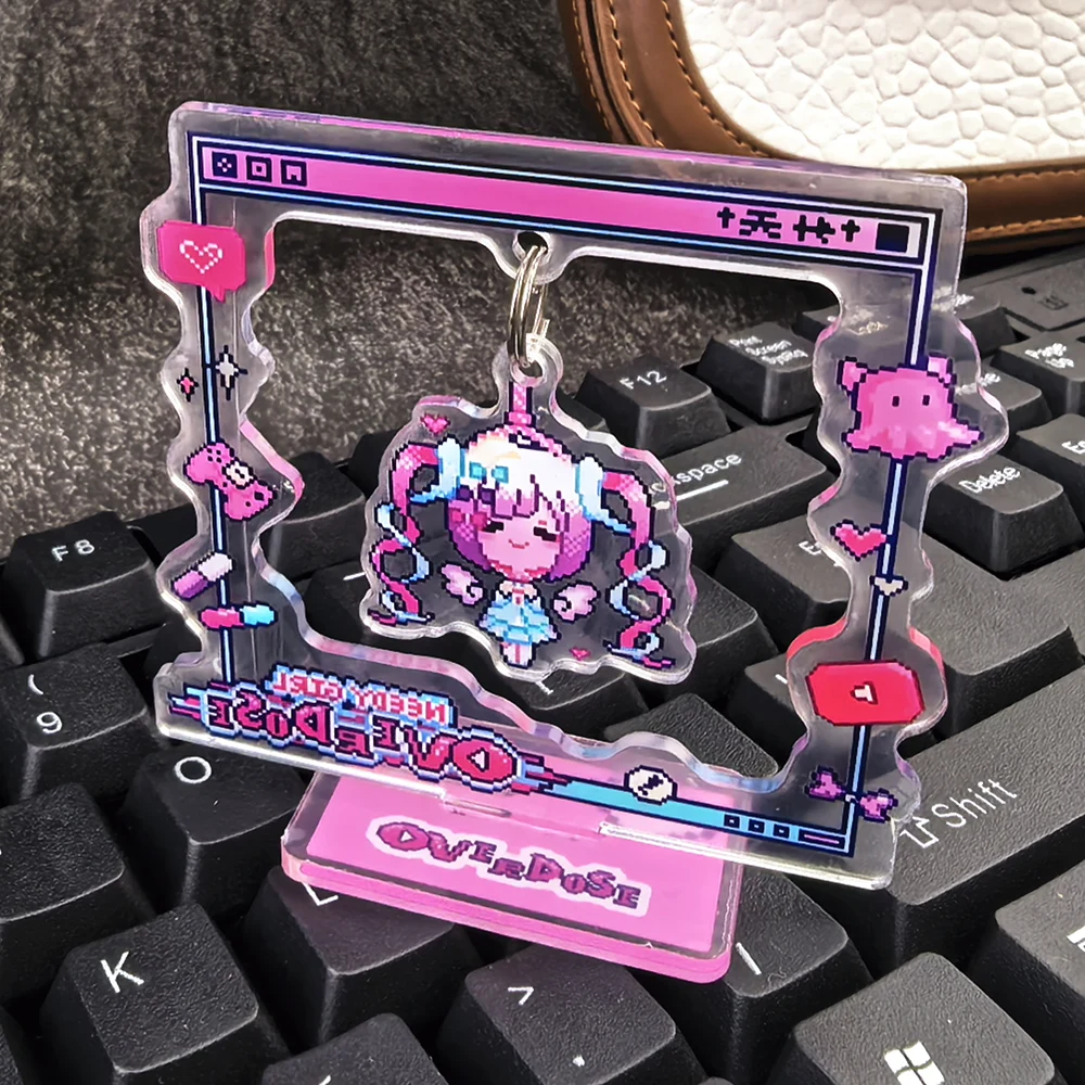 Needy Girl Overdose Pixel Swing Acrylic Stand Omgkawaiiangel Window Frame Desktop Ornament Y2K Cute Game Collectible Decor Gift