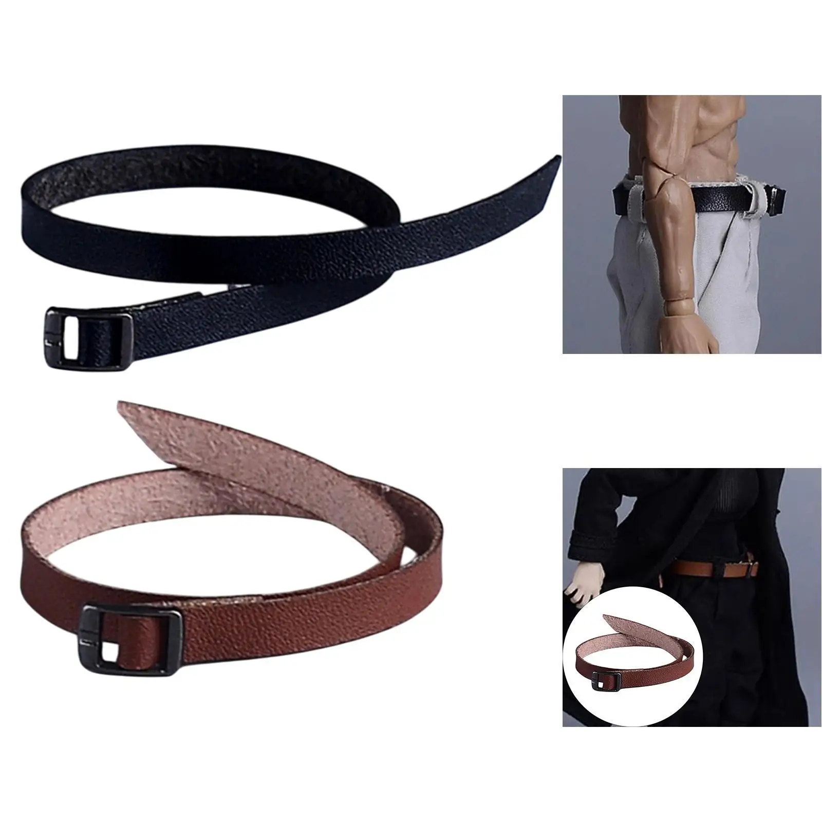 1 12 Scale PU Leather Doll Belt Fashion Accessory for 6 Inch Action Figure Dress Up Model Outfit