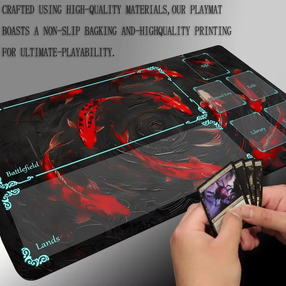 الفن الجمالي كوي الأسماك نمط MTG Playmat ماجيك بطاقة معركة حصيرة عدم الانزلاق دائم 35X60 سنتيمتر قائد Playmat tapete ماجيك mtg #4