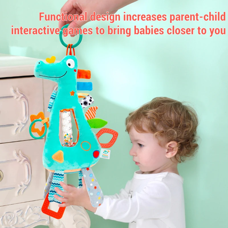 Nieuwe Baby Handheld Mobiles Cartoon Dierenbel Speelgoed Baby Grip Training Wieg Bel Kinderwagen Zintuiglijke Giraffe Interactie Speelgoed Cadeau