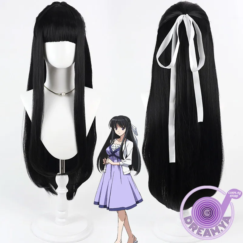 

Kazuha Migiwa Cosplay Wig Yosuga No Sora Black Long Heat Resistant Synthetic Hair Halloween Party Role Play Carnival + Wig Cap
