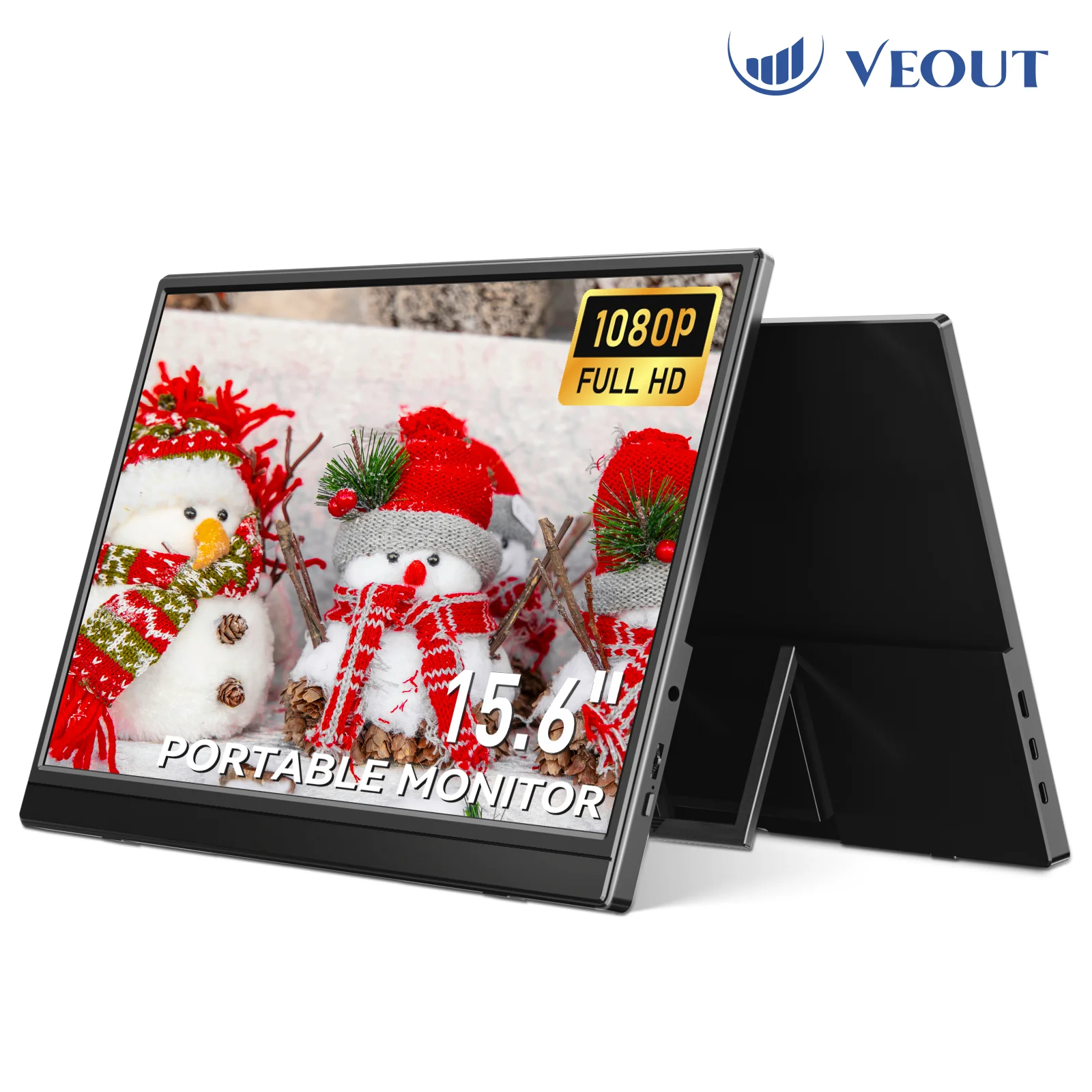 

Nice Gift VEOUT 15.6 60HZ inch Gaming Portable Monitor for Laptop,16:9 Display LCD FHD External Second Computer Screen for Phone