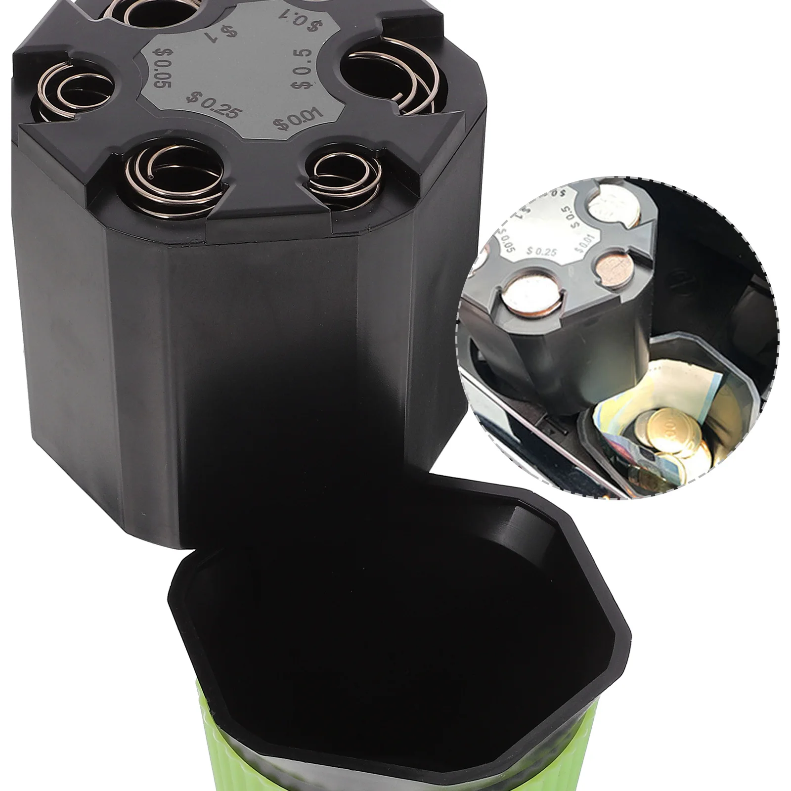 Multifunctional Car Coins Holder Automatic Counter Storage Container Portable Plastic Coin Box For Vehicle Desk Decorative Coin