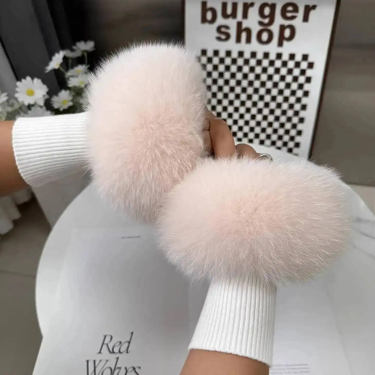 Manicotti in Vera Pelliccia di Volpe per Donna, Accessori Invernali di Lusso, Caldi e Autentici, Regalo di Moda