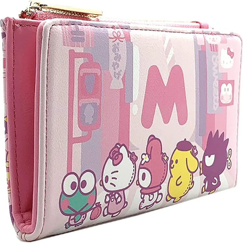 2024 New Sanrio Hello Kitty Purse Loungefly Clutch Purse Women's Purse Adult Birthday Gift Card Bag Double Fold Pink Coin Purse