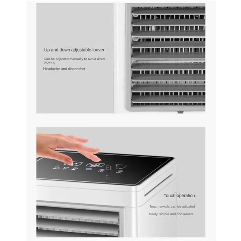 ABNL Portable Air Conditioner Fan Evaporative Mini Air Cooler, USB Powered Touch Screen Desktop Cooling Fan For Home Office