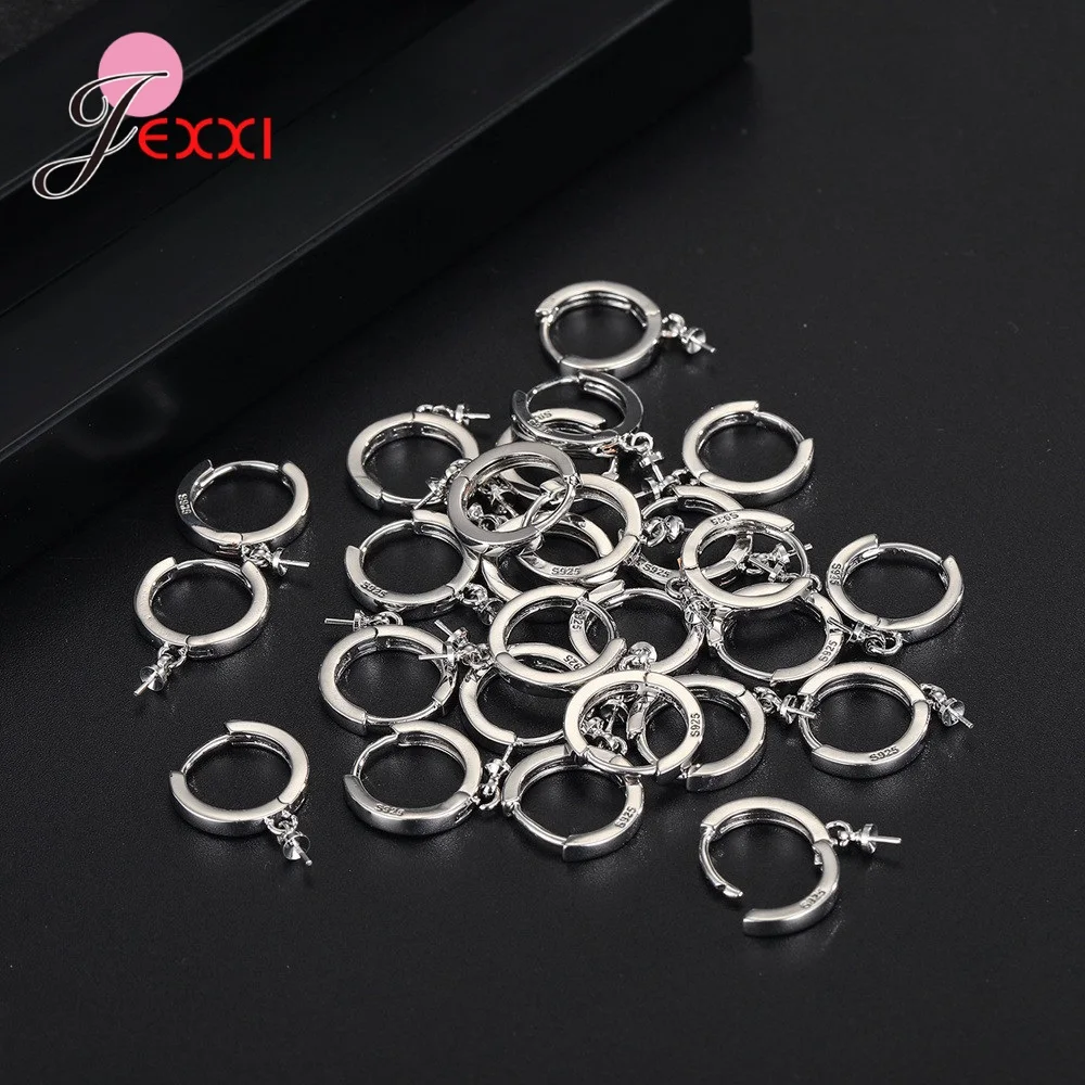 Elegant Cubic Zircon Round Shape Earrings Jewelry Genuine 925 Sterling Silver For Women Girls Wedding Fashion Jewelry