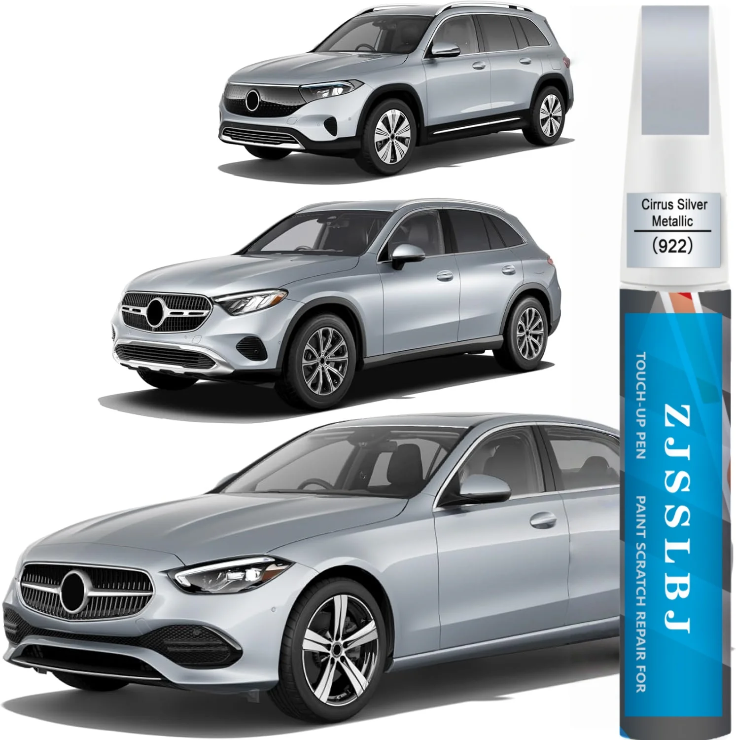 992/7992 Selenite Grey Metallic Compatible With Mercedes-Benz Exact Match Touch Up Paint Pen, Car Scratch Remover for Nicks and