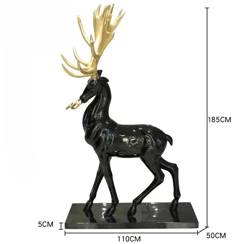 

Sales Office Fortune Lucky Deer Floor Sculpture Artwork Interior Soft Decoration Hotel Ornaments