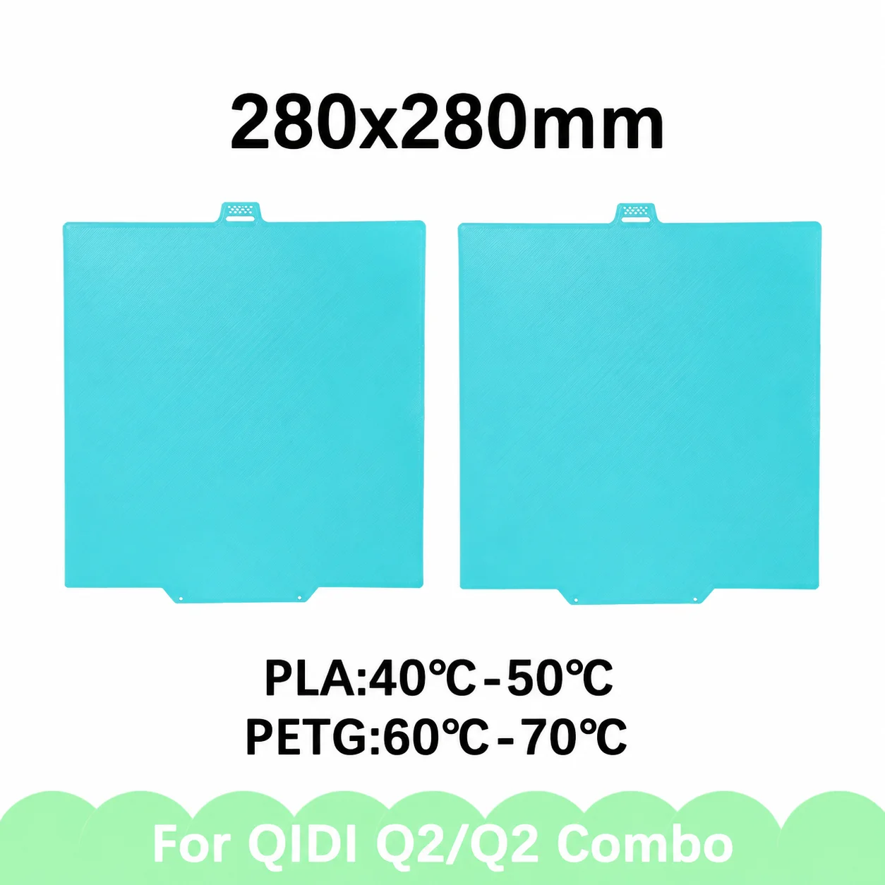 280x280mm Glacier Cold Printing Plate For QIDI Q2 Hotbed Q2 Combo Build Plate High Viscosity Two Sided Printing 3D Printer Parts