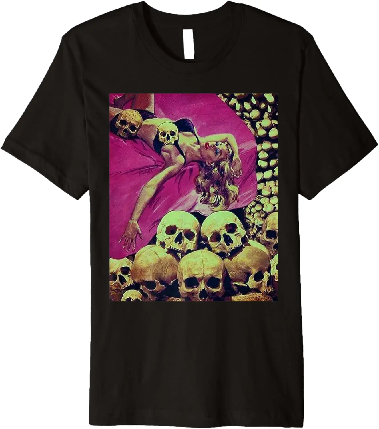 Blondynka Pin Up Girl Science Fiction Vintage Horror Komiks Premium T-Shirt