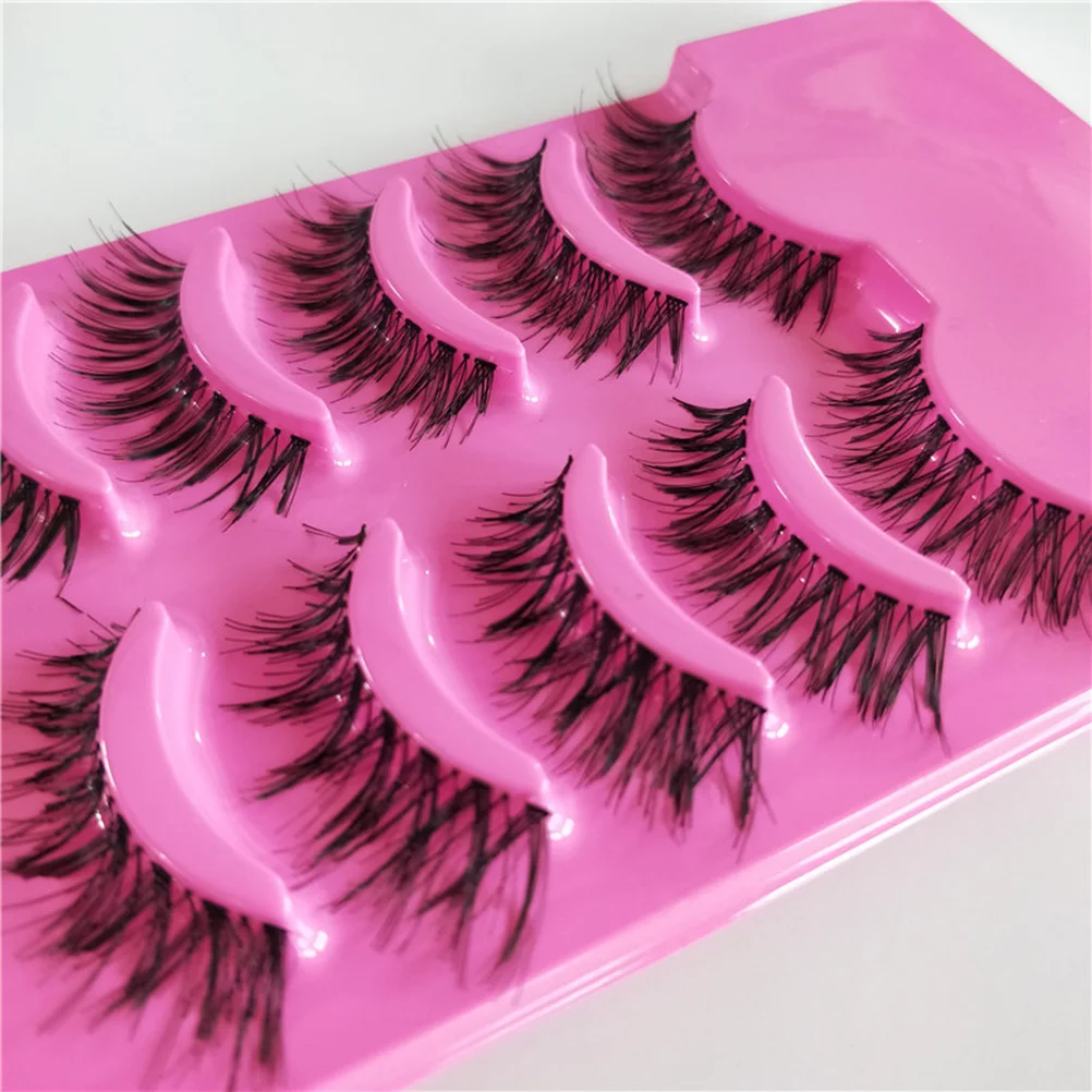 5 paia di ciglia finte naturali lunghe spesse incrociate ciglia dense estensione facile da indossare rimuovere per il trucco quotidiano delle feste donne ragazze