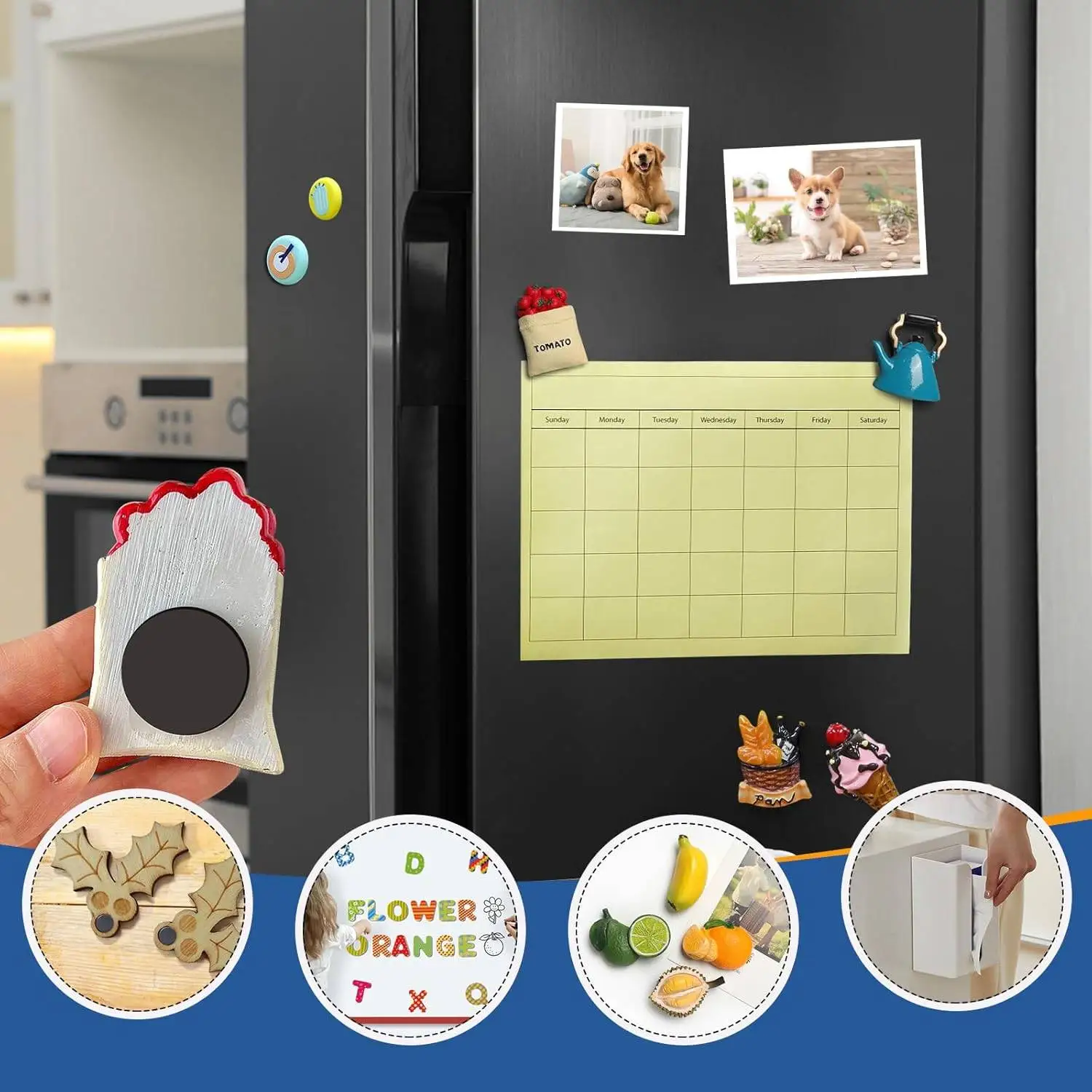 20 × 2 مم نقاط مغناطيسية مرنة ذاتية اللصق، 25/60/120/150 قطعة ملصقات مغناطيسية مستديرة صغيرة، مع دعم لزج والفنون والحرف اليدوية