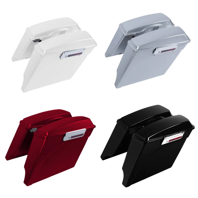 Motorcycle Stretched Extended Hard Saddlebags For Harley Touring 1993-2013 Road King Street Glide Electra Glide 94 95 96 97 98