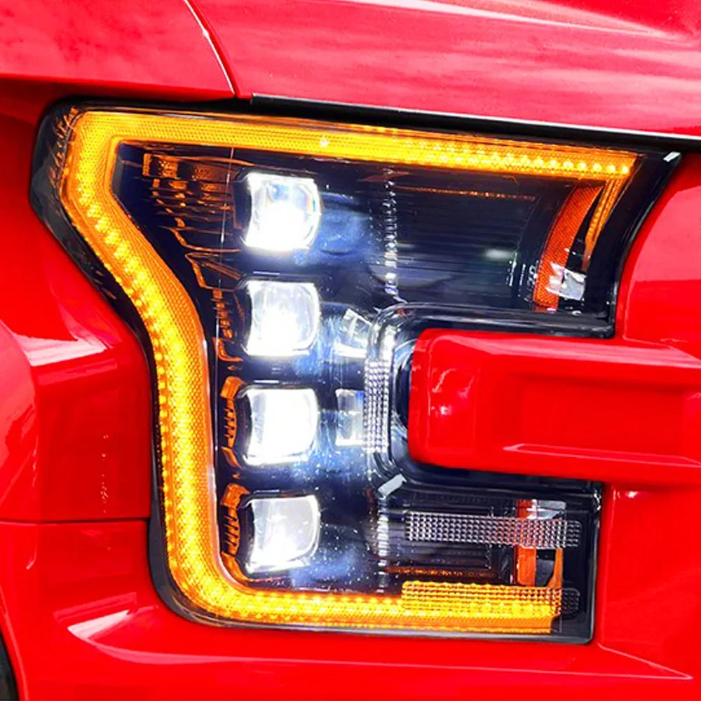 

For Ford Raptor F150 2015-2017 Car Headlights Assembly Upgrade Dynamic Startup Effect 4 Projector Lens LED Accessories Tool