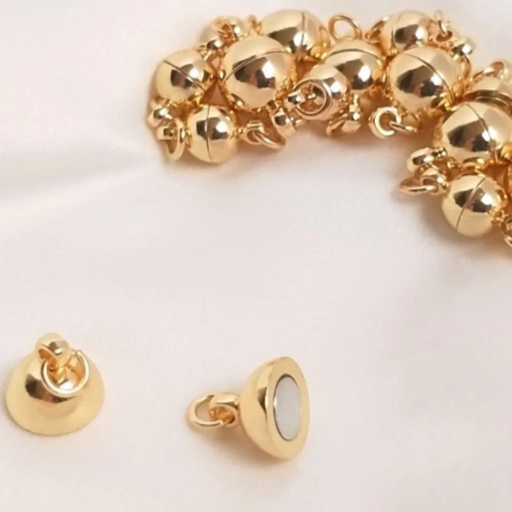 

Медные застежки и крючки 14-каратное золото, цвет шарика, магнитная пряжка, шариковый браслет, ожерелье, железная пряжка, ювелирные аксессуары ручной работы «сделай сам»