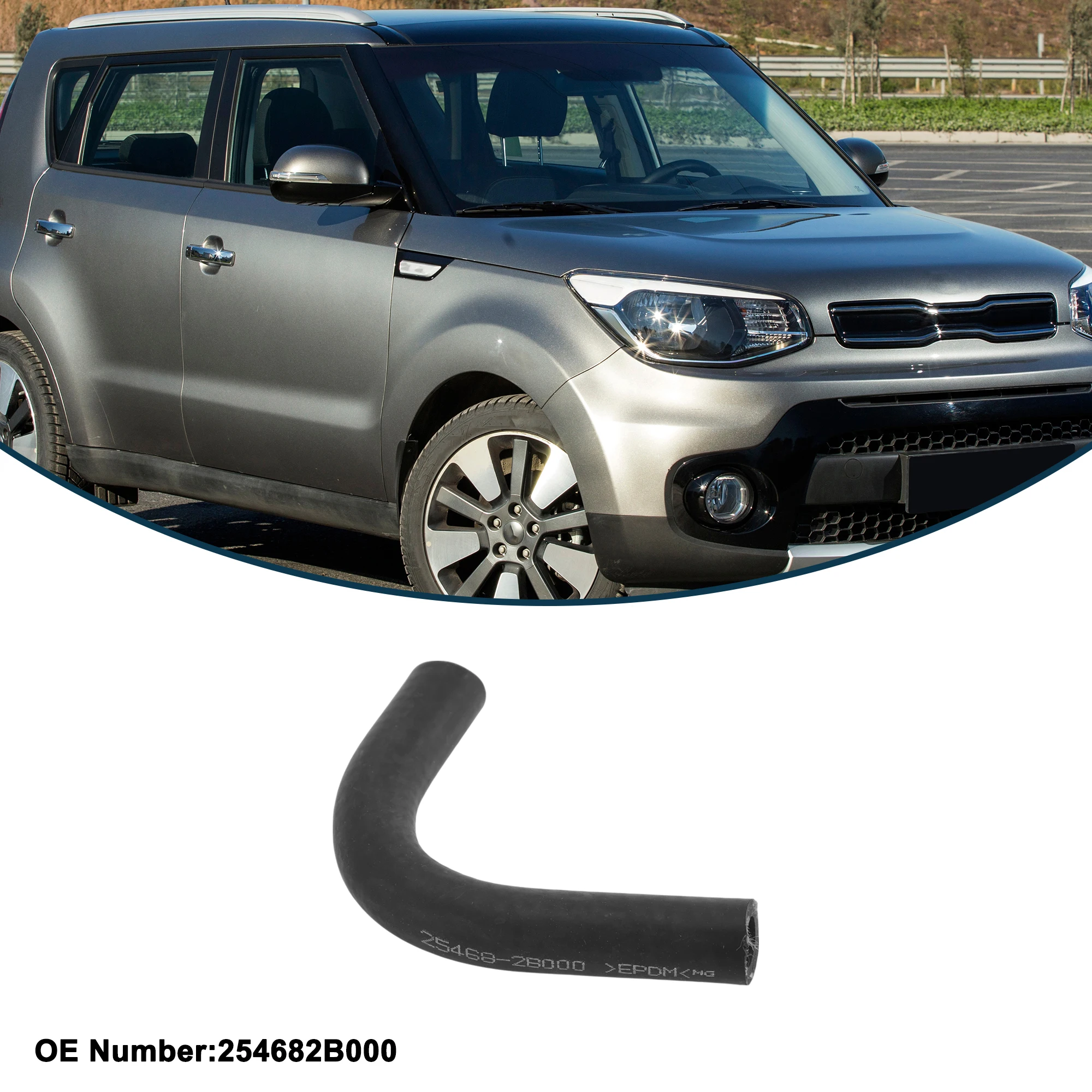 UXCELL المبرد خرطوم سخان خرطوم المبرد المخرج خرطوم الأنابيب رقم 254682B000 لكيا سول 2010-2011 المطاط أنبوب التبريد الأسود 1 قطعة #3