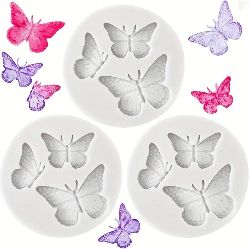 1 Molde de Silicone de Borboleta para Decoração de Bolos, Fondant, Chocolate, Doces e Cupcakes - Mini Borboleta para DIY