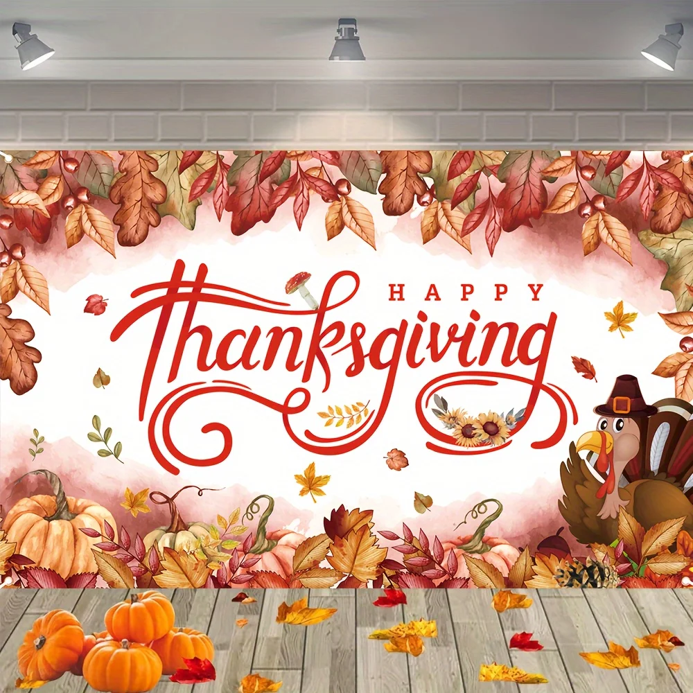 Premium Thanksgiving Autumn Leaves Wall Tapestry Polyester Hanging Fall Decor Harvest Holiday Seasonal Art Room Decoration Wall