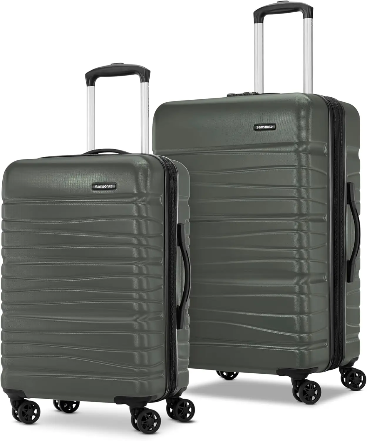 Evolve Se Hardside Expandable Luggage with Double Spinner Wheels, Army Green, 2PC Set (CO/M)