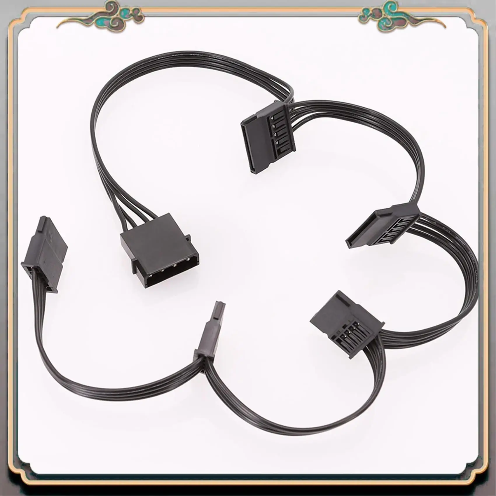 

A46M-4PCS Molex 4Pin IDE To 5 SATA 15Pin Hard Drive Power Supply Splitter Cable For DIY PC Sever 18AWG 4-Pin To 15-Pin Power