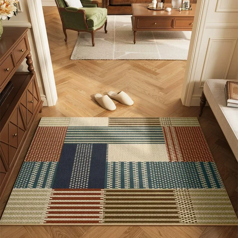 

Entrance Floor Mat Comfortable Loop Pile Rug Stain-resistant Carpet Modern Minimalist Colorful Checkered Carpets Home Decor Rugs