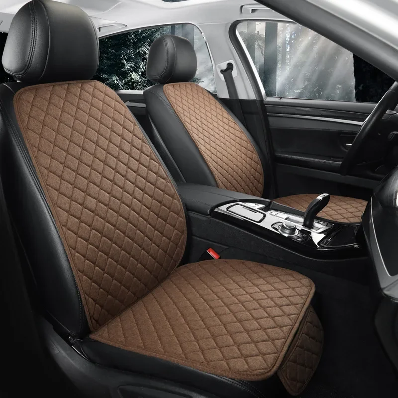 Universal Car Seat Cover Protector Auto Flax Front Back Rear Backrest Linen Seat Cushion Pad For SUV Sedan Hatchback Truck